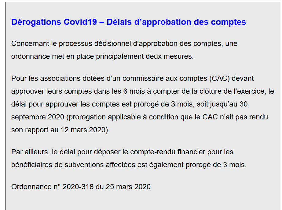 simplification covid19 AG et CA suite